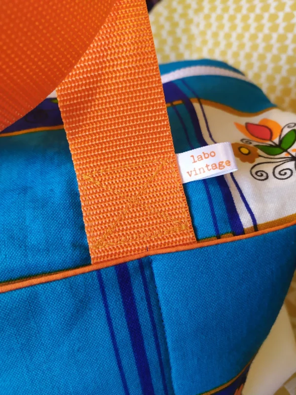 Sac cabine Caroline en tissu vintage et upcyclé – Image 5
