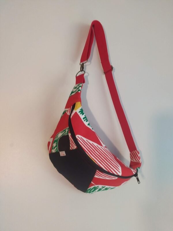 Sac banane Françoise en tissu vintage et upcyclé – Image 3