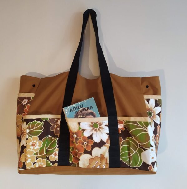 Maxi cabas Jacqueline en tissu vintage upcyclé – Image 6