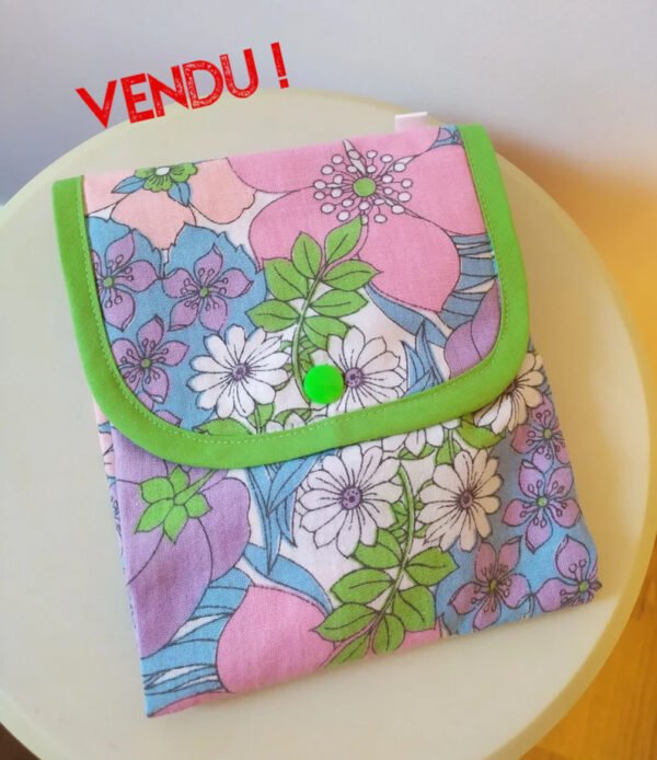 Sac de courses pliable Romy upcyclé en tissu vintage