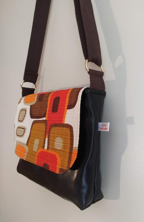 Sac bandoulière Chantal en tissu vintage et upcyclé – Image 6