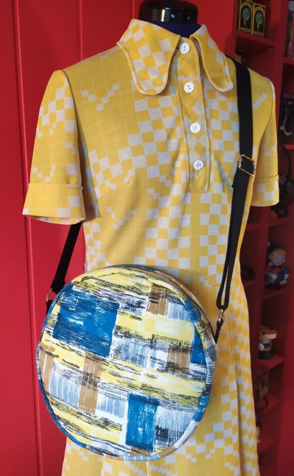 Sac bandoulière Martine en tissu vintage et upcyclé