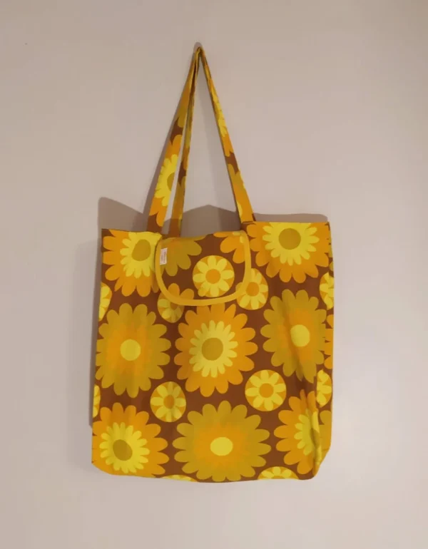 Sac de courses pliable Sandrine en tissu vintage – Image 5