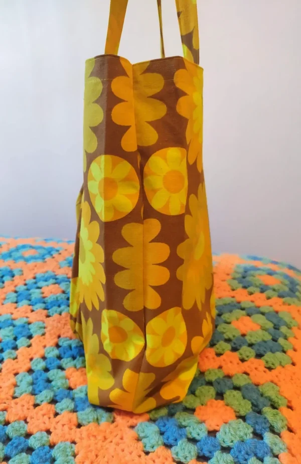 Sac de courses pliable Sandrine en tissu vintage – Image 7