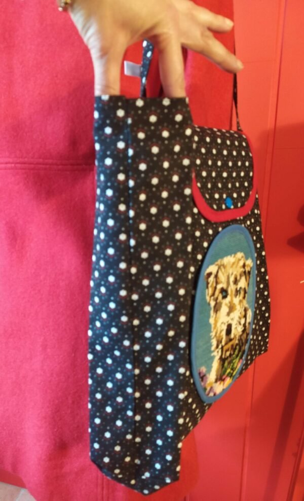 Sac de courses pliable Virginie en tissu vintage – Image 3