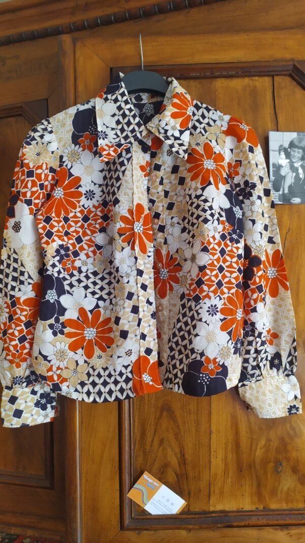 Chemisier vintage imprimé floral – Image 3