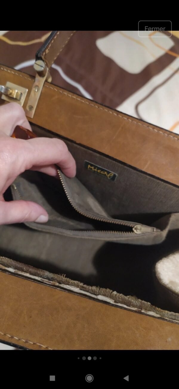 Sac à main bi matière vintage – Image 11
