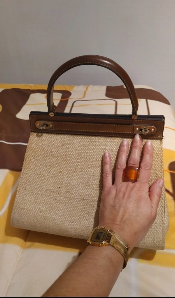 Sac à main bi matière vintage – Image 9