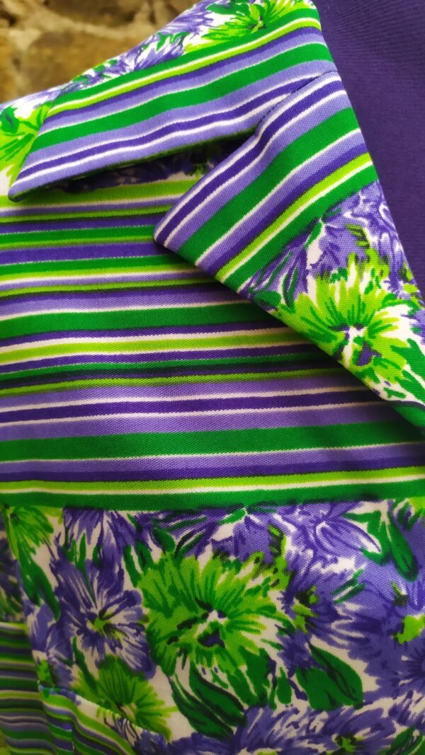 Chemisier vintage Trevira vert et violet – Image 9