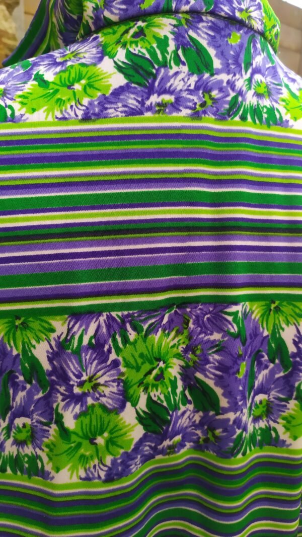 Chemisier vintage Trevira vert et violet – Image 8