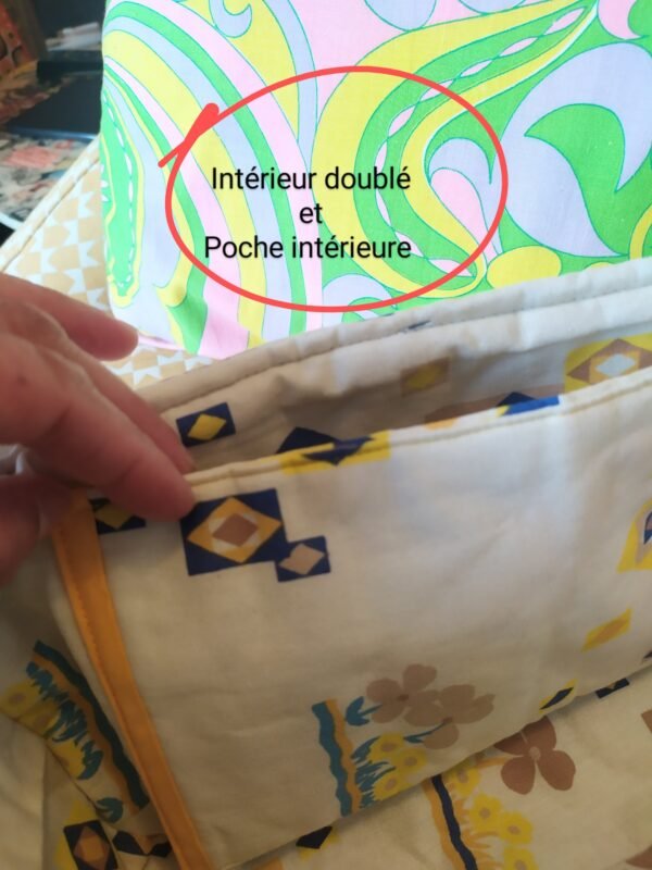 Sac besace Audrey 
en tissu vintage et upcyclé – Image 9