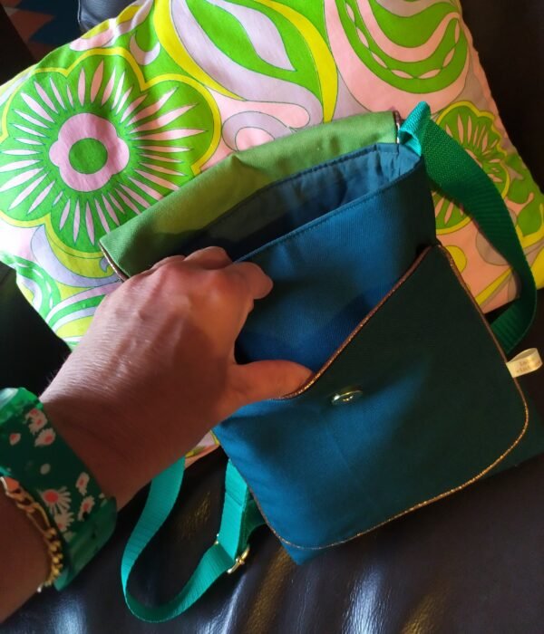 Pochette XL Aline en tissu vintage et upcyclé – Image 19