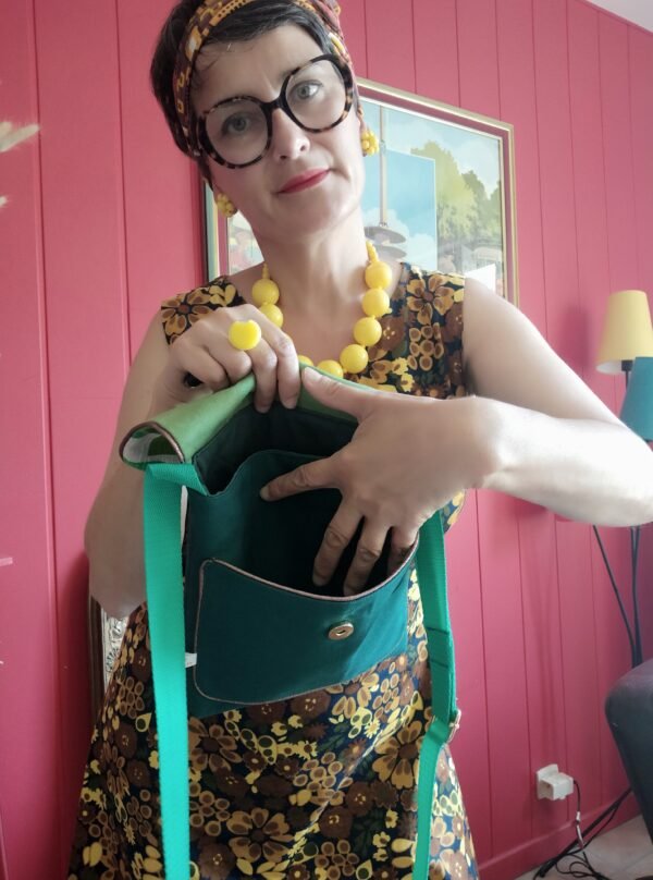 Pochette XL Aline en tissu vintage et upcyclé – Image 33