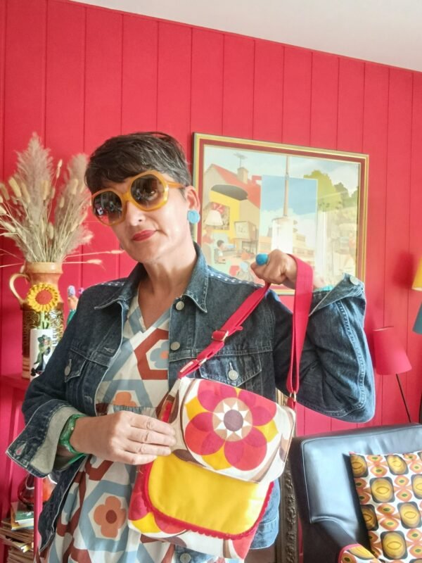 Pochette XL Simone et Stéphanie En tissus vintage et upcyclés – Image 21