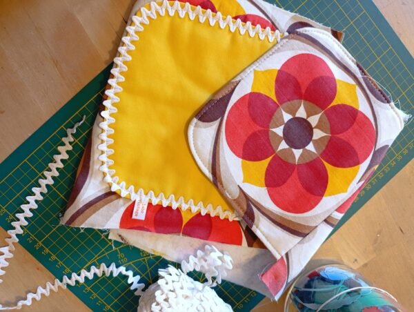 Pochette XL Sabine 
en tissus vintage et upcyclés – Image 22