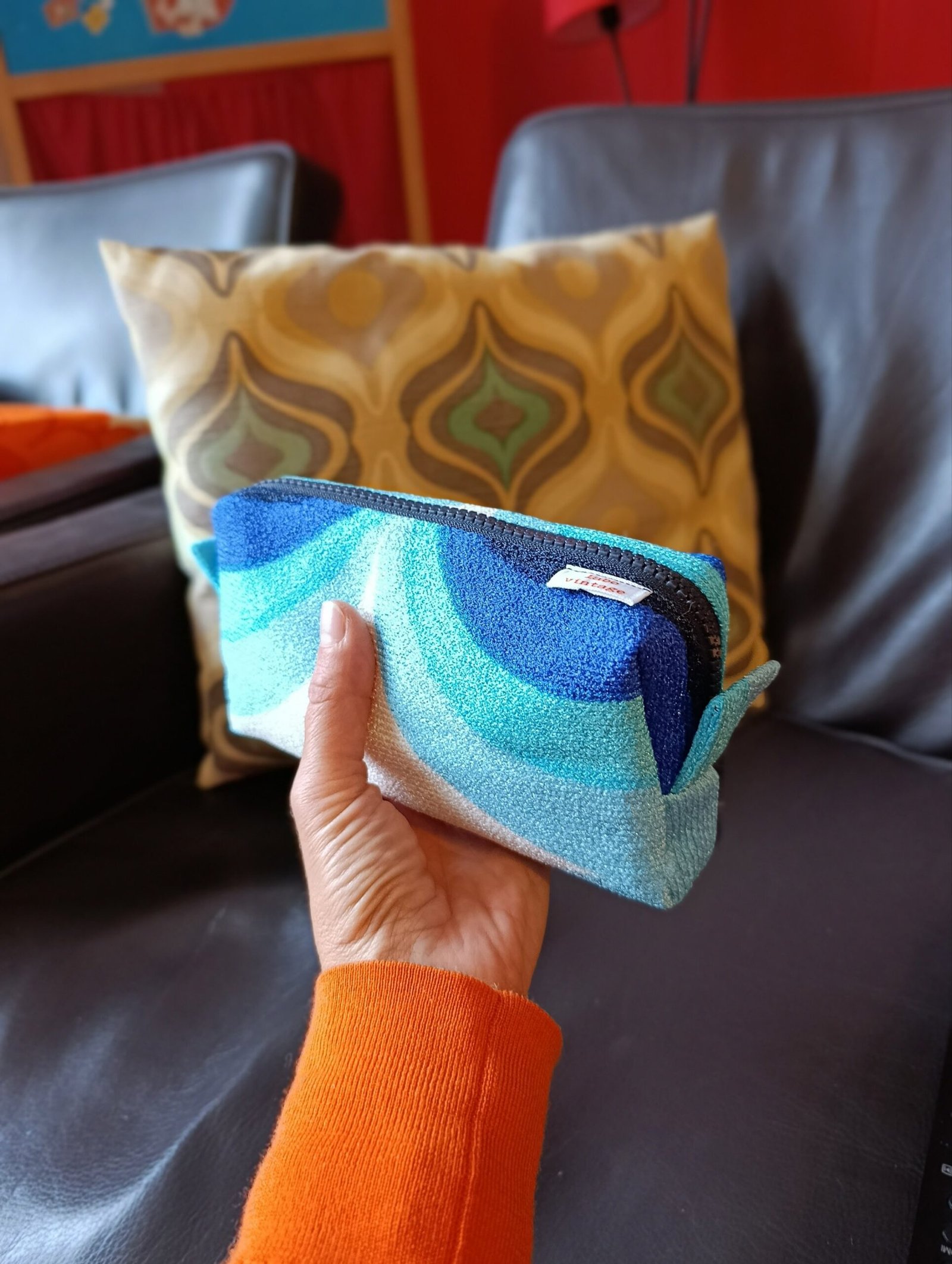 Trousse Tina en tissu des années 70 – Image 14