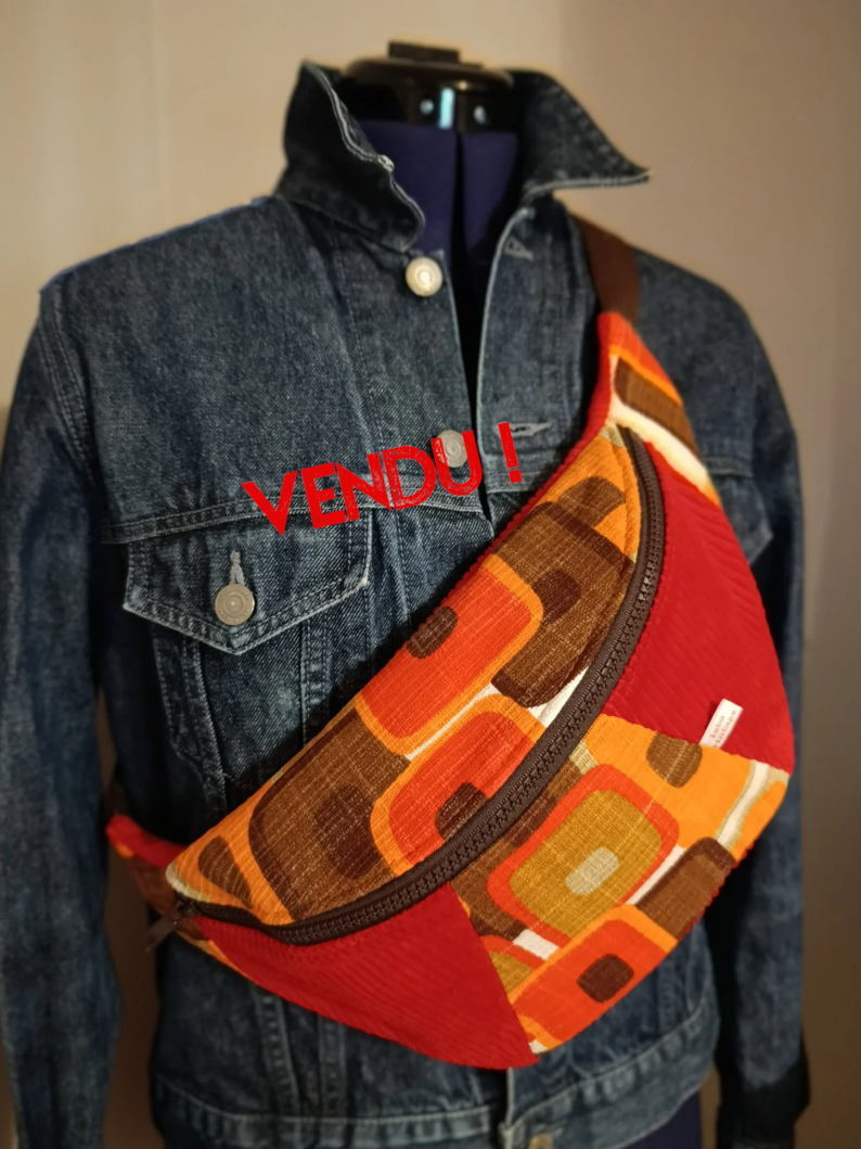 Sac banane Nadine en tissu vintage