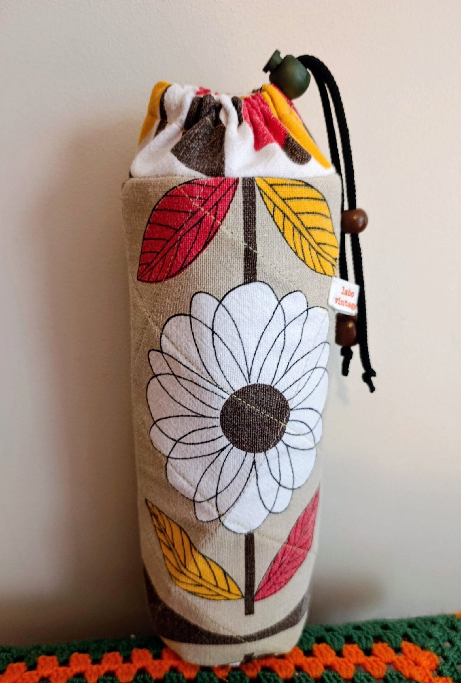 Housse de gourde Maud en tissu vintage